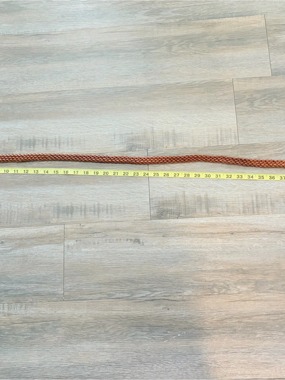 Braided brown leather Belt - 46 inches